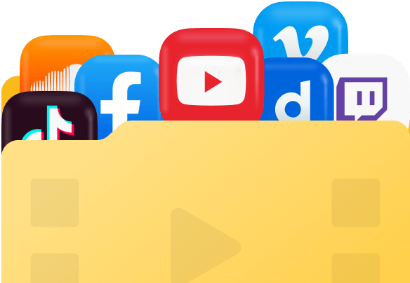 4K Video Downloader Plus graphic showing supported video platforms