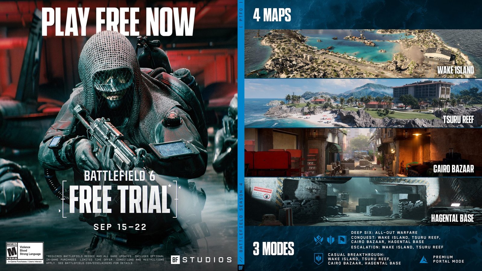 Battlefield 6 Tidal Strike free trial dates and included maps