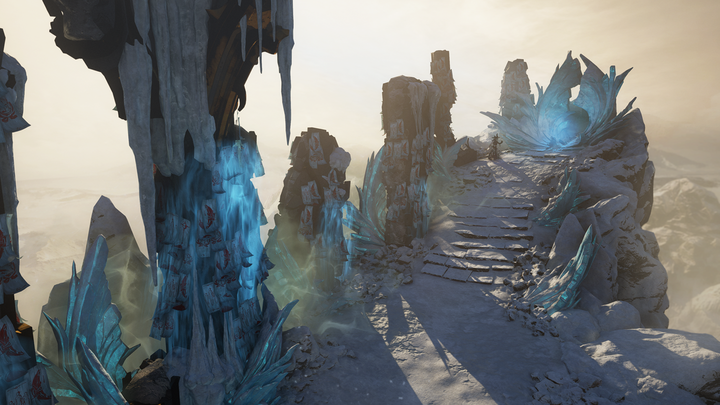 Narin, Warframe's first female ice Warframe, from the Iceblade of Narin update