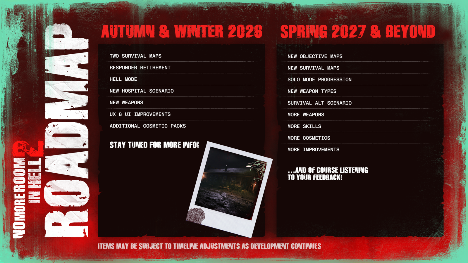 No More Room in Hell 2 roadmap for late 2026 and 2027